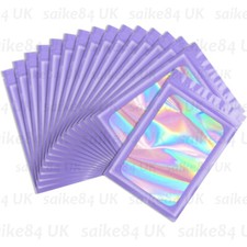 100-1000 Holographic Rainbow Zip Lock Bags Clear Seal Mylar Foil Pouches Storage