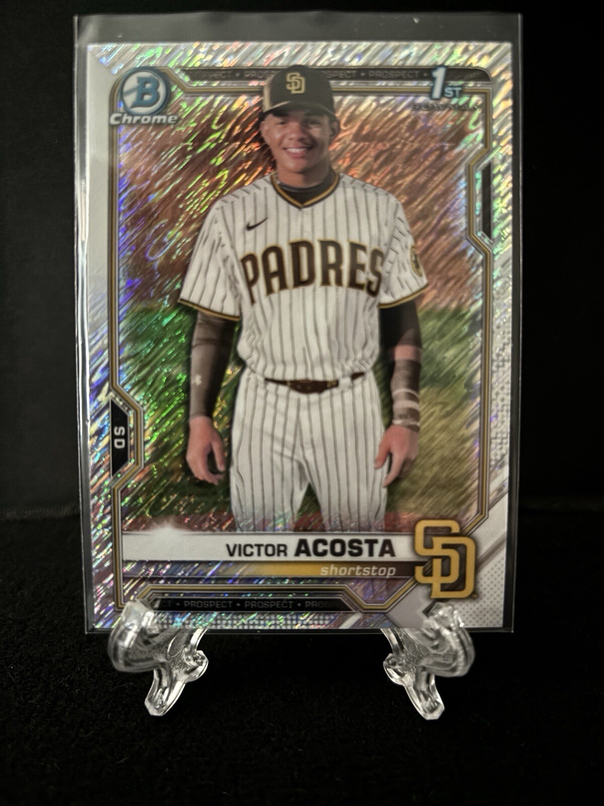 VICTOR ACOSTA 2021 Bowman Chrome Prospects SHIMMER REFRACTOR #BCP-151 Padres
