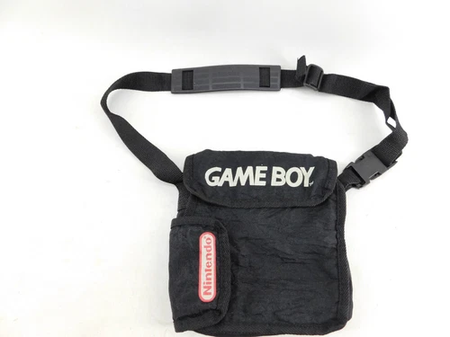 OEM Vintage Nintendo Original Game Boy Black Carrying Case Bag With Strap 7"x7"