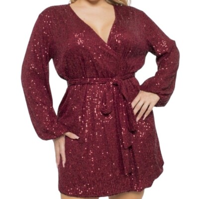 knee length dresses for ladies Paulina Gold Sequin Detailed Wrap Mini Dress – Get That Trend