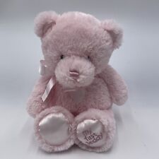 Baby GUND My First Teddy Bear Pink 10" Stuffed Animal Sewn Eyes Satin Bow 3L
