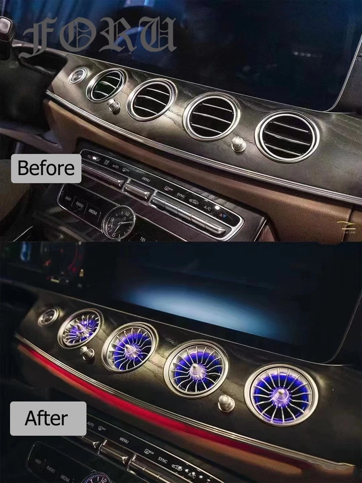 NEW 8pc Ambient Light AC Vent For Mercedes Benz E-Class W213 E300 E63S 2016-2023 - Image 4 of 4