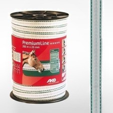 Weidezaunband 200m x 20mm AKO PremiumLine wei&szlig;/gr&uuml;n - 0,22&euro;/m