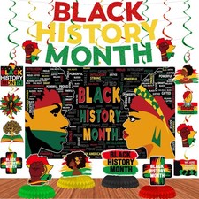 Black History Month Decorations Set, Glitter Banner, African American Inspira...
