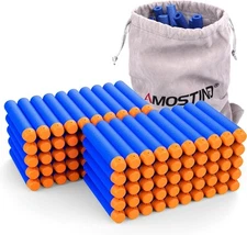 AMOSTING Refill Darts 100PCS Bullets Ammo Pack Compatible for Nerf Blue 