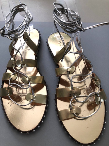J.Crew Gold Leather Strappy Gladiator Sandals -Size 10!