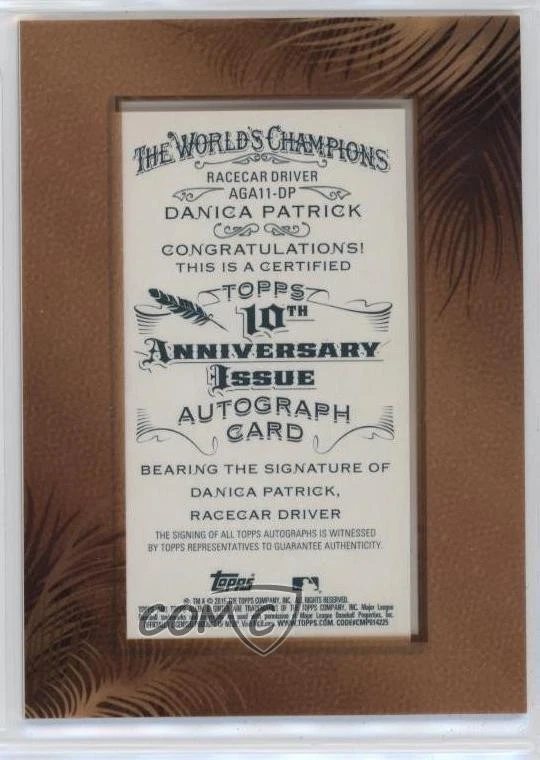 2015 Topps Allen & Ginter's 2011 Design /10 Danica Patrick #AGA11-DP Auto - Image 2 of 2