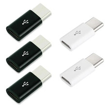 5 Pack Micro USB to Type C Adapter Converter Micro-B to USB-C Connector USA