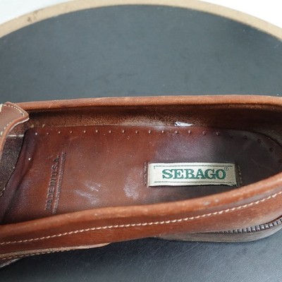 Vintage Sebago Shoes Mens Size 11M Leather Slip On Loafers 