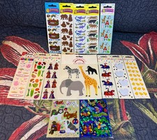 Vintage Mrs. Grossman's Sandylion Stickers Lot Fuzzy Sharks Bears Prismatic Rare