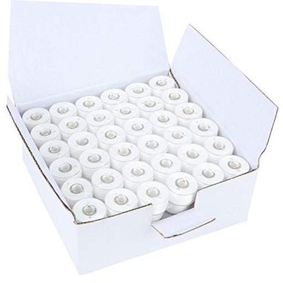 144pcs White 60S/2 (90WT) Prewound Bobbin Thread Plastic SA156 90WT