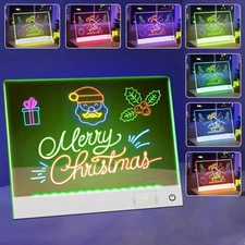 Rechargeable LED Drawing Board, Doodle Glow LED Note Board with 7 Colors, Lig...