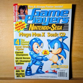 Game Players Nintendo Sega Magazine Nov 1993 Mega Man X Sonic CD NO LABEL