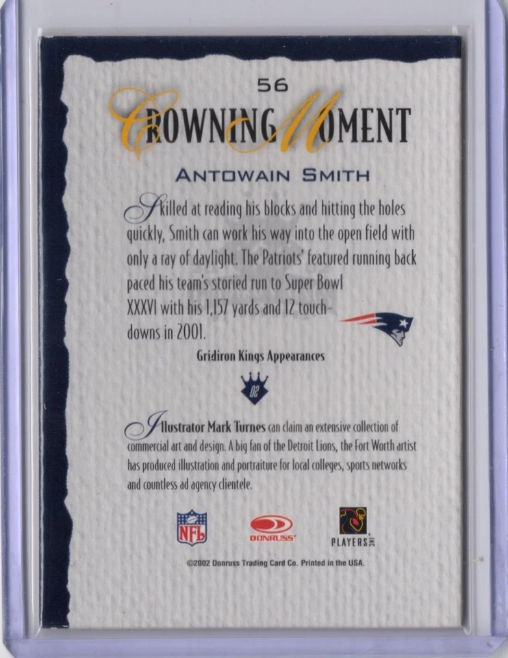 2002 Donruss Gridiron Kings - Antowain Smith #56 Bronze - Image 2 of 2