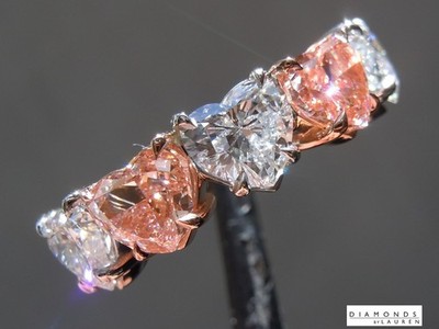 Ring 3,86 ctw rosa weiß Herzform Lab Grown Diamant R11110 Diamanten von Lauren