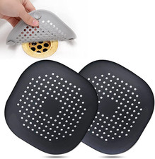 Hair Drain Catcher,Square Drain Cover for Shower Silicone Hair Stopper with Suct