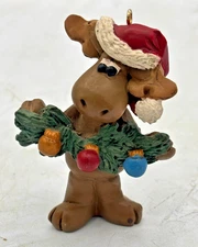 Suzi Skoglund 1997 Merry Christ-Moose Dough Clay Christmas Ornament Vintage EUC