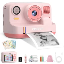 AWANFI Instant Print Camera for Kids, with Printing Paper 2.4" HD 1080P Digital
