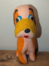 Vintage Stuffed Dog Plushie Toy Approximately 8 " Tall Orange
