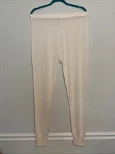 WinterSilks Base Layer Pants Womens Large 100% Silk Ivory Lightweight Longjohns