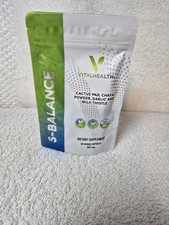 VitalHealth S-Balance Blood Sugar Support Cactus Chaya 60 Caps Non-GMO 980mg