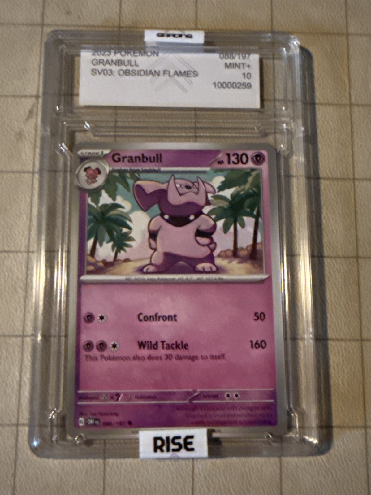 2023 Pokemon TCG Granbull 88/197 SV03: Obsidian Flames Gem Mint 10
