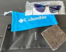 Columbia CTI166SP FIR RIDGE Men's Wrap Sunglasses Silver Metal Blue Mirrored