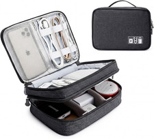 Travel Cable Organizer Bag, Electronic Accessories Case Portable Double Layer Ca