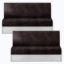 Leather Look RV Dinette Cushion Covers 2 Backrest  2 Bench Chocolate