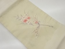7512321: JAPANESE KIMONO JAPANESE NAGOYA OBI / EMBROIDERY / FLOWERS