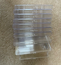 10 durchsichtige Kunststoffschachteln Postkarte Schutz Halter aufklappbar 6"x4"x1/2" NEU G2025