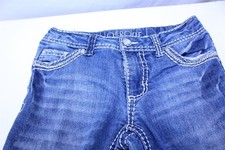 Cherokee Jeans Denim Blue Jeans SZ 8 Regular Crystal Embellished Snaps Rivets