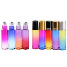 5ml 10ml Colorful Thick Glass Essential Oil Perfume Roller Bottles w/ Metal Ball