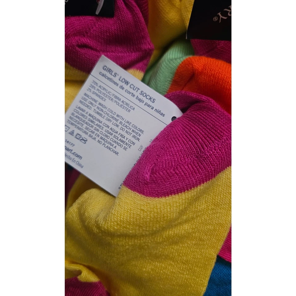 Faded Glory 4 juegos de calcetines multicolores niñas talla 4-5 Foto 4 de 4