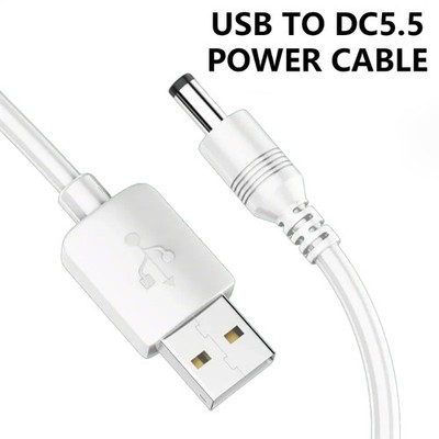 USB to DC5.5x2.1mm Charging Cable 1 Meter Copper Inside for Consistent Charge
