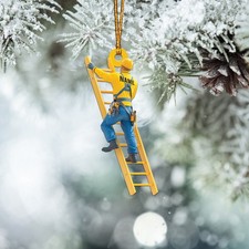 Personalized Construction Christmas Ornament, Builder Hanging Ornament Lovers