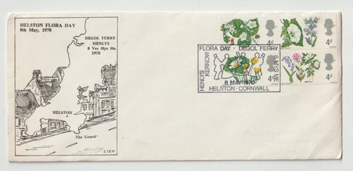 8/5/1970 UK GB Cover - Flora Day - Degol Ferry - Henlys Kernow - Helston