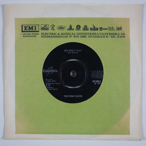 PINK FLOYD See Emily Play RARE Sweden 45 PSYCH garage Syd Barrett swedish HEAR!