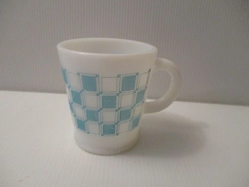 Vintage Hazel Atlas Checkeredboard 3 1/2" tall Cup Mug
