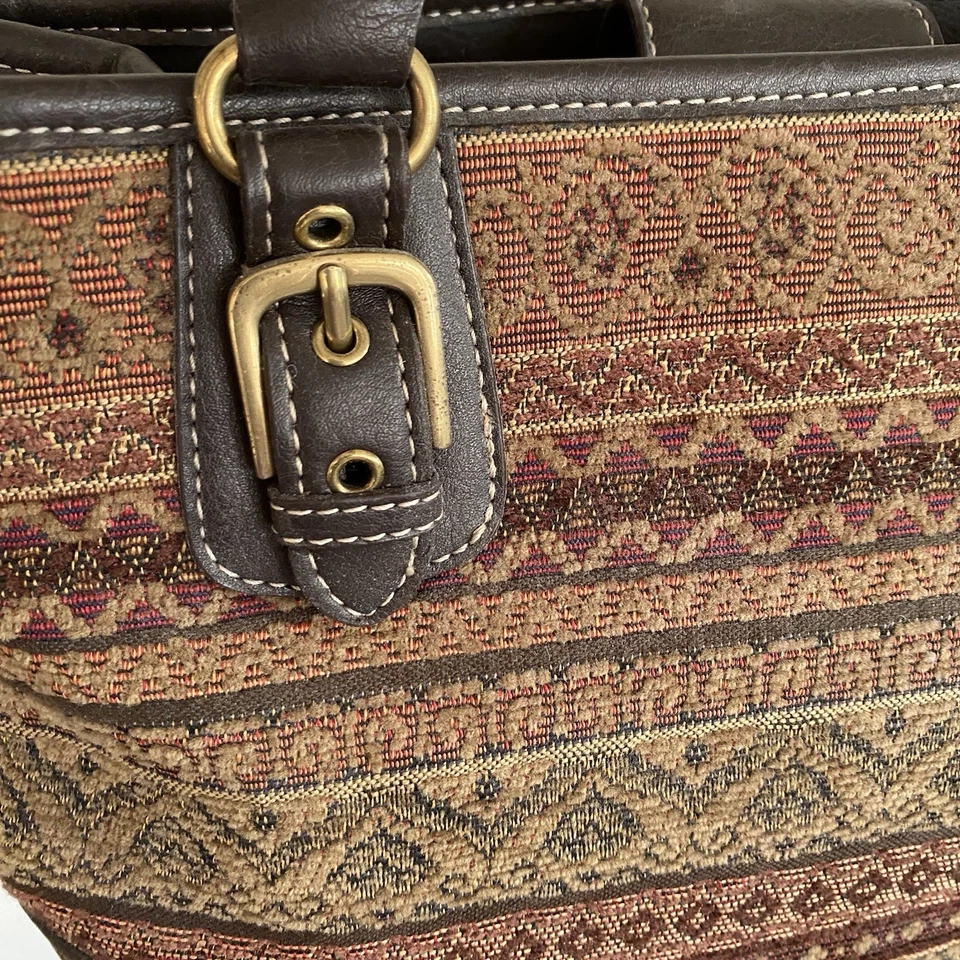Relic by Fossil Bag Purse Canvas Patchwork Tapestry Boho Southwestern Handles - Image 2 of 4