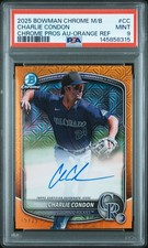 2025 BOWMAN CHROME MEGA BOX CHROME PROSPECTS AUTOS CHARLIE CONDON 15/25 PSA 9