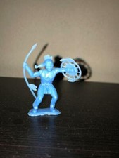 MPC Indian with Shield and Spear in Blue Plastic. 54mm Scale