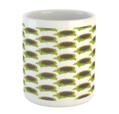 Botanical Floral Ceramic Coffee Mug Cup for Water Tea Drinks, 11 oz