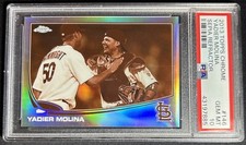 2013 Topps Chrome Yadier Molina SEPIA REFRACTOR 52/75 CARDINALS PSA 10 POP 1