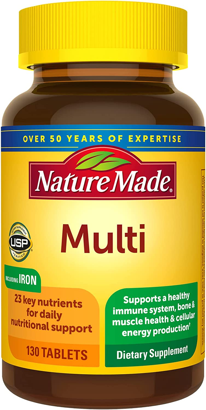 Multivitamin Tablets with Iron, Multivitamin for Women and Men for Daily Nutriti