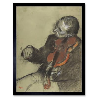 Degas Geiger Studie Tanzunterricht Gemälde Wandkunstdruck gerahmt 12x16