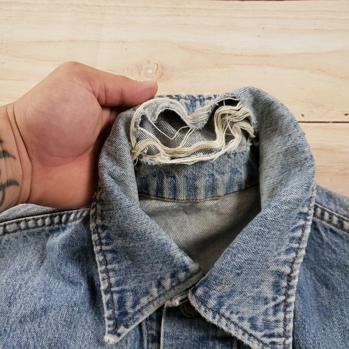VINTAGE Roebucks Jacket Mens Large Blue Outdoor Denim Motorcycle Trucker Adult * - Picture 10 of 19