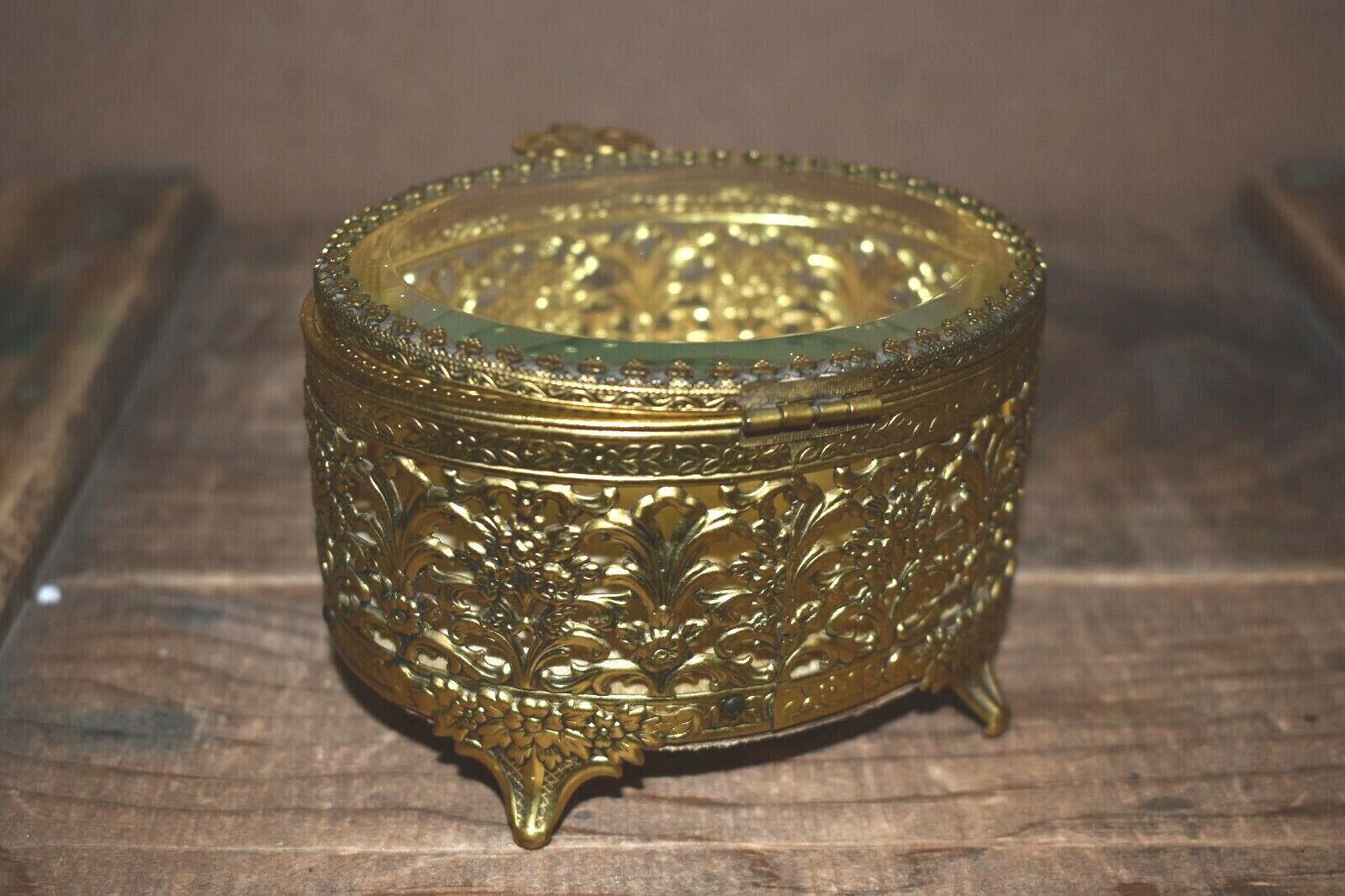 Matson Gold Ormolu Vintage Jewelry Case - Globe 24 Karat Gold Plated | eBay