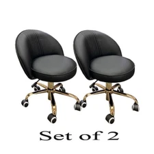 VTD Brand New 2025 Golden Base Pedicure Stool BLACK ST22 Short or High SET OF 2