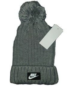 NEW Nike Adult Unisex Sportswear Cuffed Beanie Hat with Removable Pom - Gray 193151138682 | eBay